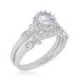 thumbnail image 1 of AVORA 925 Sterling Silver 1 Carat Simulated Diamond CZ Duo Engagement Wedding Anniversary Ring  - Size 7.5, 1 of 4