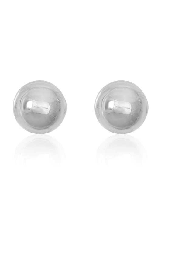 AVORA 925 Sterling Silver 4mm Polished Ball Stud Earrings