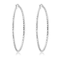 thumbnail image 1 of AVORA 925 Sterling Silver 55mm Diamond-Cut Hoop Earrings, 1 of 6