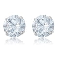 thumbnail image 1 of AVORA 925 Sterling Silver 8mm Round Simulated Diamond CZ Stud Earrings, 1 of 6