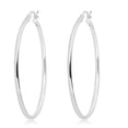 thumbnail image 1 of AVORA 925 Sterling Silver Classic Polished 2mm Tube Hoop Earrings, 1 of 5