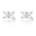 thumbnail image 1 of AVORA 925 Sterling Silver Simulated Diamond CZ Butterfly Stud Earrings, 1 of 6