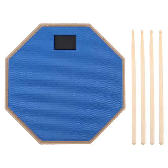 AVPAVP 12 Inch Silent Practice Drum Pad Set with Rubber Appearance and 2 Pairs Drumsticks Blue