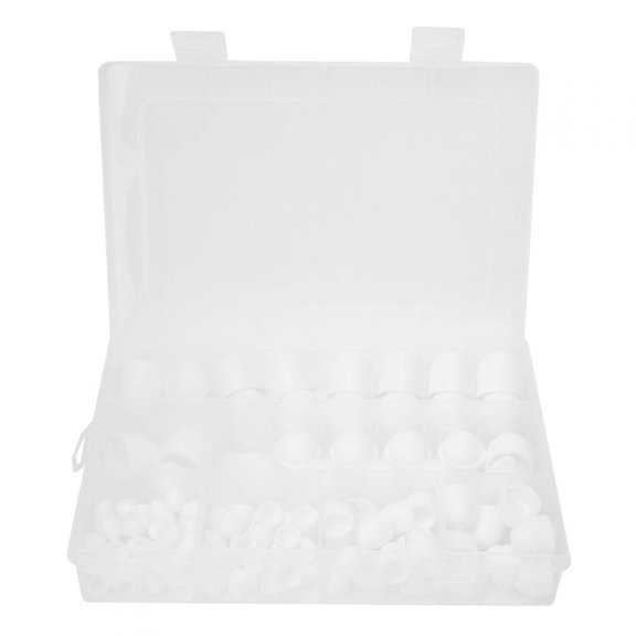 AVPAVP 145-Piece White PE Dome Hex Nut Cap Kit, M4 M5 M6 M8 M10 M12 Hardware Fasteners Assortment for Mechanical and Automotive Applications