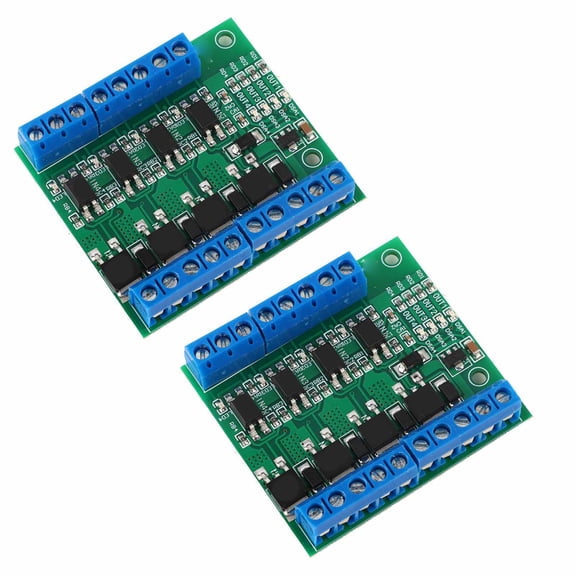 AVPAVP 2-Piece 4-Channel MOSFET Module PLC Amplification Circuit Board with Optocoupler Isolation, PWM Input and Screw Terminals