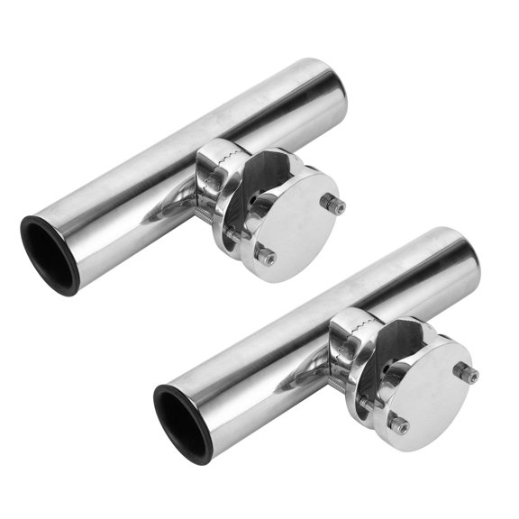 AVPAVP 2pcs Stainless Steel Fishing Rod Holder for Tournament Style Clamp 1-1/4 to 2 in Rail Mount