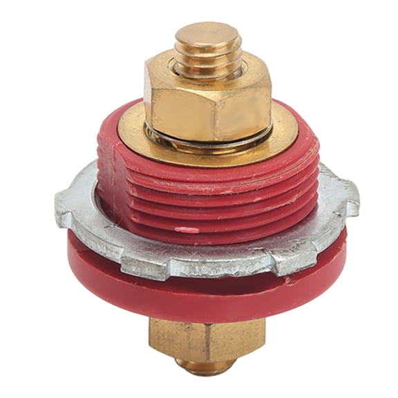 AVPAVP 3/8 Inch Power Unit Terminal Connector Thru Panel Stud 250A Charger Post Red Positive Fit For Car RV Boat Yacht Farm Vehicle Replacement Part
