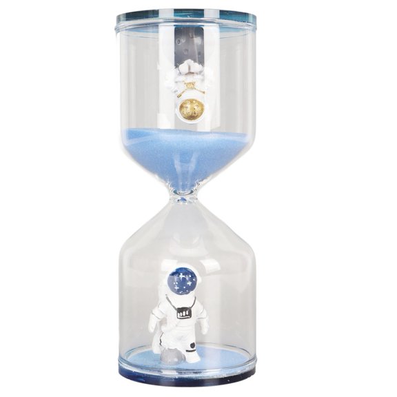 AVPAVP 30 Minutes Astronaut Hourglass Sand Timer, Blue Space Themed Borosilicate Glass Sandglass Clock Ornament for Meditation, Yoga, and Daily Tasks Management