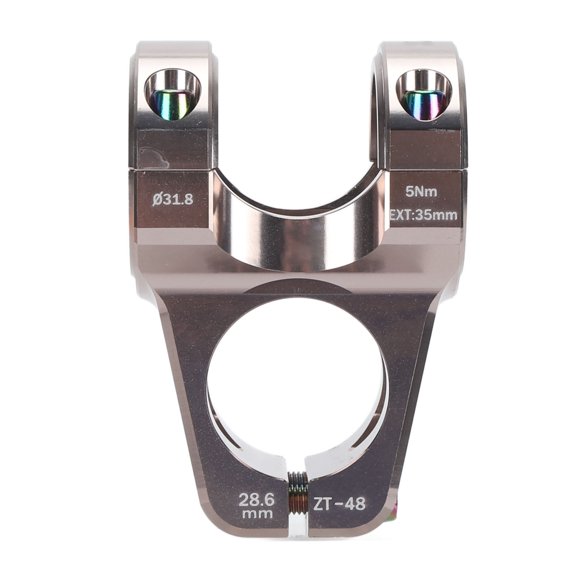 AVPAVP 31.8mm Mountain Cycling Stem Aluminum Alloy Lightweight Short Handlebar Stem for Replacement, 35mm Length Titanium Color for Riding Enthusiasts