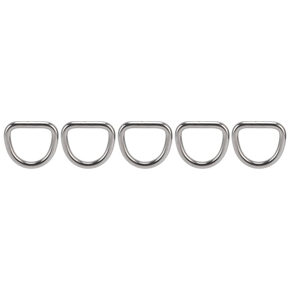 AVPAVP 5Pcs Marine 316 Stainless Steel Seamless D Rings Semicircle Buckle Heavy Duty Hardware Accessories for Boat Rigging and Anchoring, 1.3 x 1.18 Inches
