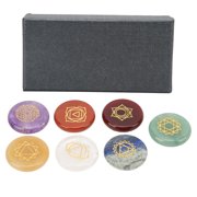 AVPAVP 7-Piece Natural Chakra Stones Set White Semi Precious Crystals for Yoga Meditation Home Decoration