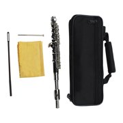 AVPAVP C Key Piccolo Ottavino Half Size Flute with Padded Case Cleaning Cloth Stick and Screwdriver Silver ABS Resin Cupronickel Body for Band and Orchestra
