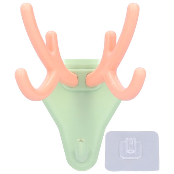 AVPAVP Cute Antler Wall Hooks Punch-Free Multifunctional Deer Antlers Adhesive Hooks for Home Office Bathroom Kitchen Wall Decor Phone Holder Green Pink
