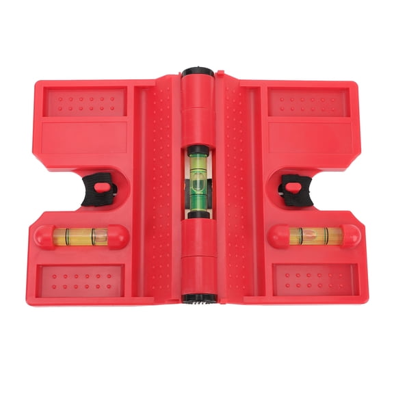 AVPAVP Magnetic Post Level Professional High Accuracy 3 Vials Folding Post Level Tool with Elastic Loop for Posts Pipes Railings and Signs Red