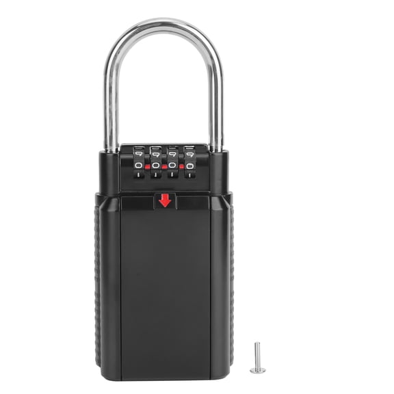AVPAVP Outdoor Hanging Combination Key Lock Box, Zinc Alloy Key Storage Safe, Black, 4-Digit Code, 4.2 x 2.6 x 1.4 in