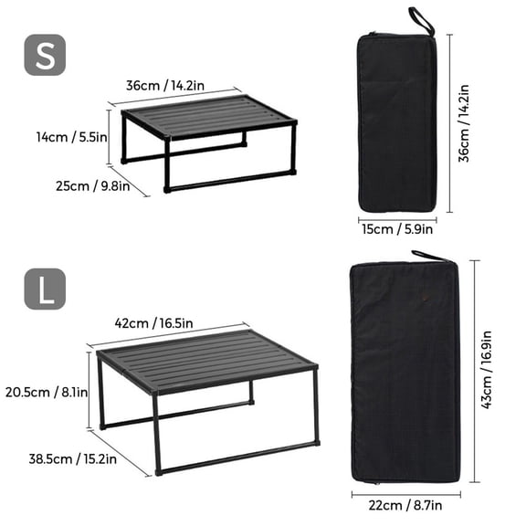 AVPAVP Portable Lightweight Aluminum Folding Camping Table for Outdoor Backpacking, BBQ, Picnic and Hiking, Large, 16.5 x 15.2 x 8.1 Inches