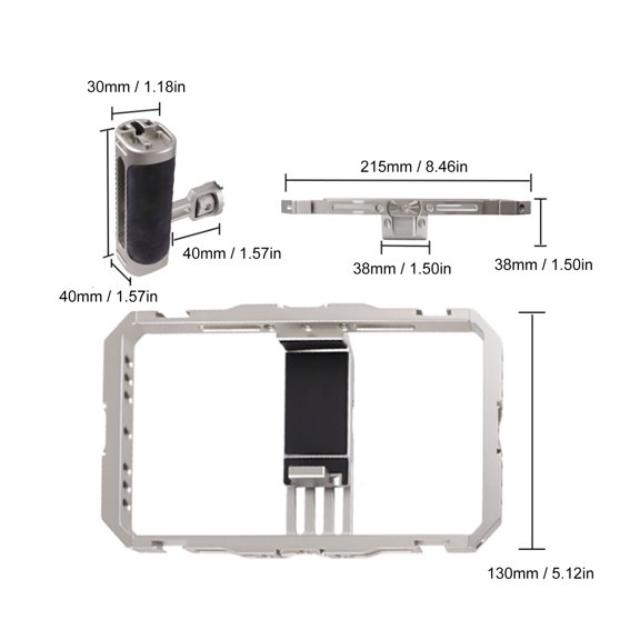 AVPAVP Universal Quick Release Phone Cage Kit Aluminum Smartphone Video Rig Kit with Dual Handles