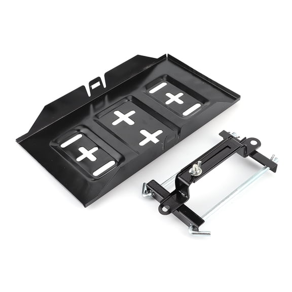 AVPAVP Universal Storage Power Cell Holder Tray Mount Hold Down Clamp Bracket Kit for Car, 19cm Metal Vehicle Power Supply Relocation Tie Down Mounting Accessory, Black