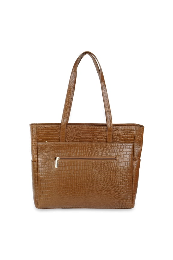 AVRIL - Work Tote ( Camel brown-100% Genuine Leather )