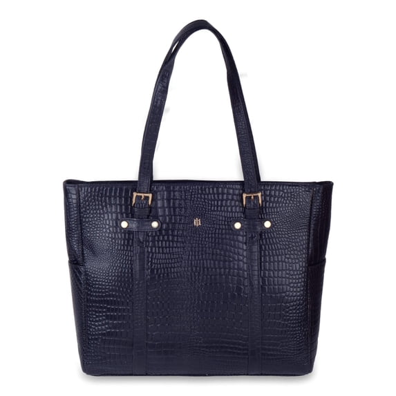 AVRIL - Work Tote ( Dark Blue-100% Genuine Leather )
