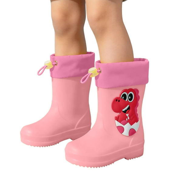 AVRNLIQ Toddler Rain Boots for Kids Boys & Girls – Waterproof Lightweight PVC Boots with Adjustable Drawstring