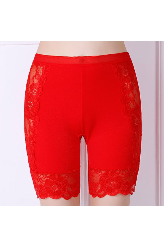 Womens Seamless Shapewear Shorts Red High Waist Tummy Control Mid Thigh Shaper L XL XXL,Size L