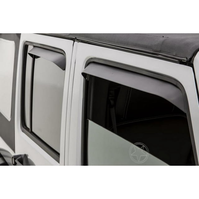 AVS 0718 Jeep Wrangler Ventshade Front & Rear Window Deflectors 4pc