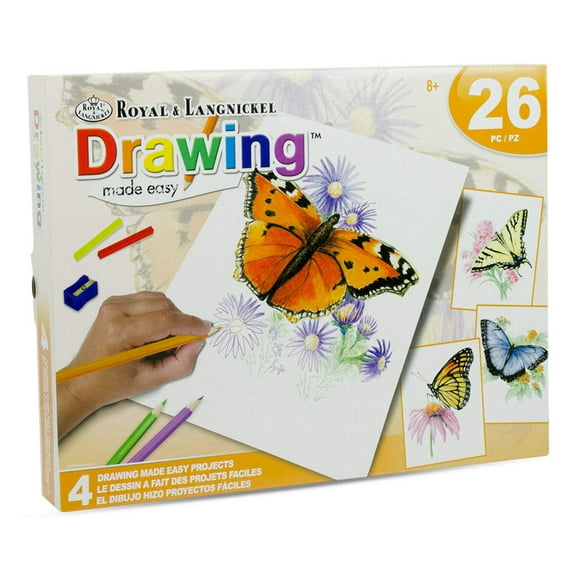 AVS-DME202 | Drawing Made Easy 26pc 8" x 10" Butterflies 4 Project Box Set