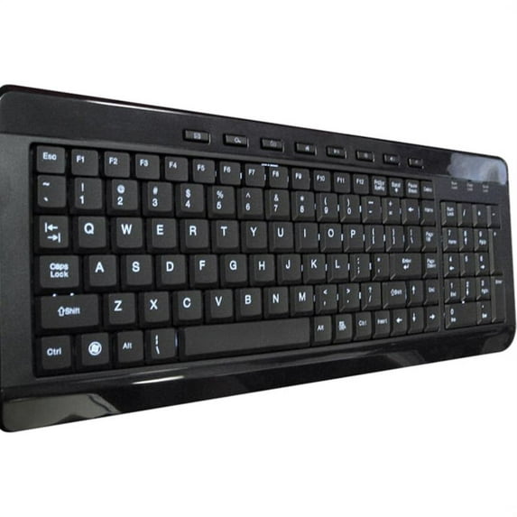 Avs Gear A4Tech Black USB Wired Slim Keyboard W/ Blue LED Via Ergoguys