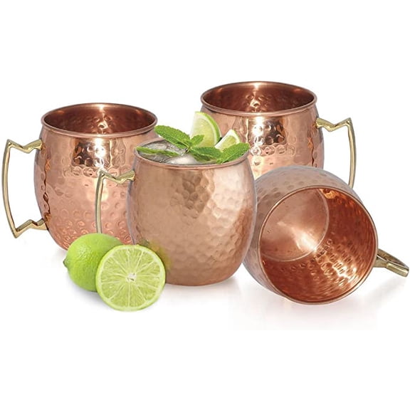 AVS STORE Handmade Pure Copper Hammered Moscow Mule Mug (4) by AVS