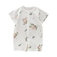 thumbnail image 1 of AVTOIFY Baby Onesie, Baby Bodysuit, Baby Romper, Children's Comfortable Jumpsuit Baby Summer Short Sleeved Breathable Bag Fart Clothes White 1 Years, 1 of 3