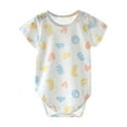 thumbnail image 1 of AVTOIFY Baby Onesie, Baby Bodysuit, Baby Romper, Summer Baby Bags Fart Clothes Print Short Sleeved Jumpsuit Newborn Thin Climbing Suit White 9 Months, 1 of 3