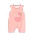 thumbnail image 1 of AVTOIFY Baby Onesie, Baby Bodysuit, Baby Romper, Summer Baby Jumpsuit Newborn Baby Sleeveless Clothes Thin Pajamas Hoodie Crawling Clothes Pink 9 Months, 1 of 3