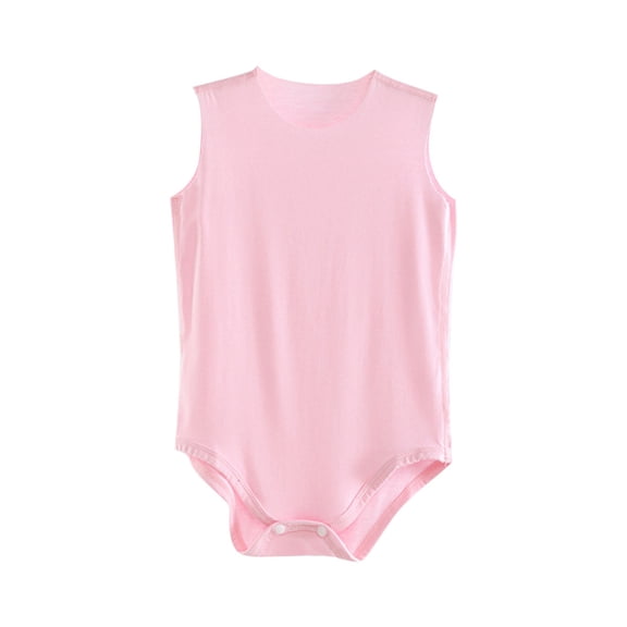AVTOIFY Baby Onesie, Baby Bodysuit, Baby Romper, Summer Baby Sleeveless Bag Fart Clothes Boy's and Girl's Baby Clothes Jumpsuit Seamless Pajamas Pink 3 Months