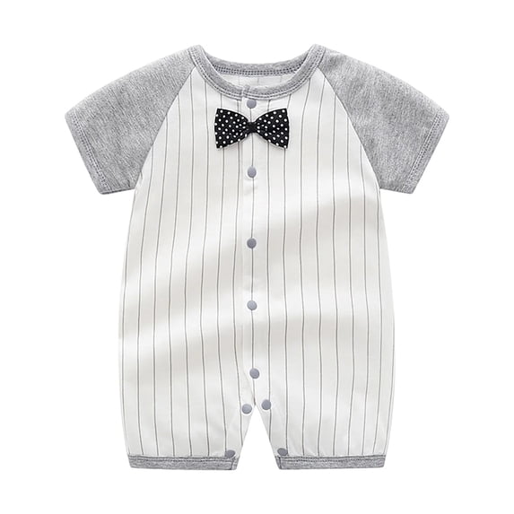AVTOIFY Baby Onesie, Baby Bodysuit, Baby Romper, Toddler Baby Girls Boys Short Sleeve Printed Color T-Shirt Round Neck Jumpsuit Romper Gray 12 Months