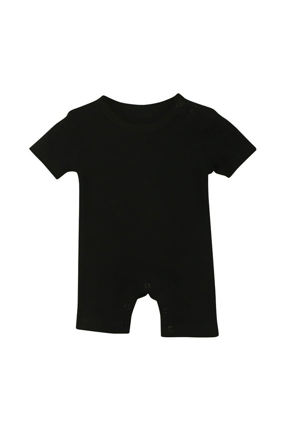 Baby Onesie, Baby Bodysuit, Baby Romper, Toddler Kid Boys Short Sleeve Solid Color T-Shirt Jumpsuit Romper Black 9 Months