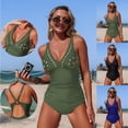 thumbnail image 1 of AVTOIFY Color Sling Women's Hollow Solid Comfortable Swim Shorts Swimsuit Bikini Swimsuit, 1 of 9