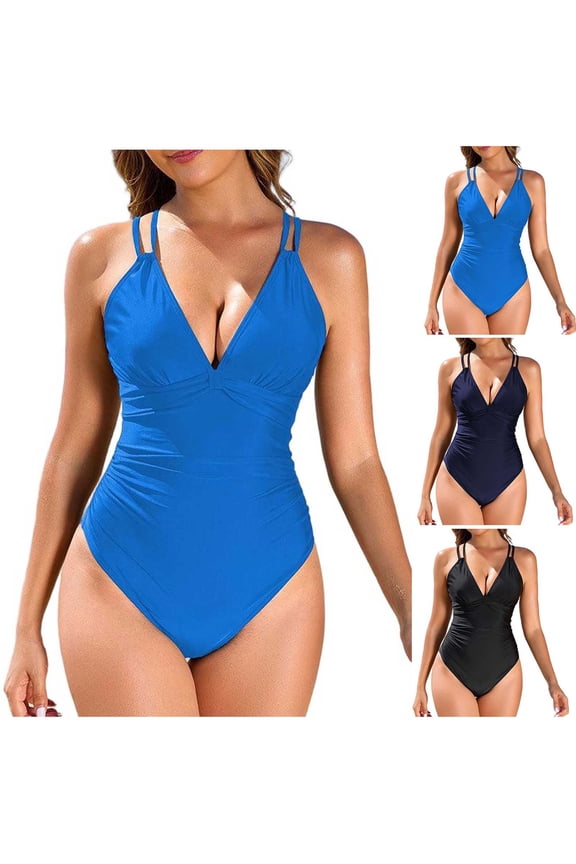 Color Women's Solid Conservative And Fashionable Bikinis Tops Bikini Casual And Loose Swimsuit