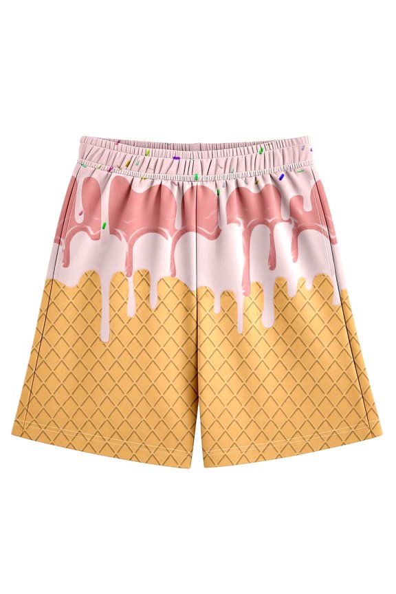 Girls Shorts, Shorts for Girls, Boys Girls Summer Printing Beach Fitness Run Casual Sports Mesh Breathability Shorts Pants, Toddler Girl Clothes, Girls Summer Clothes, Orange