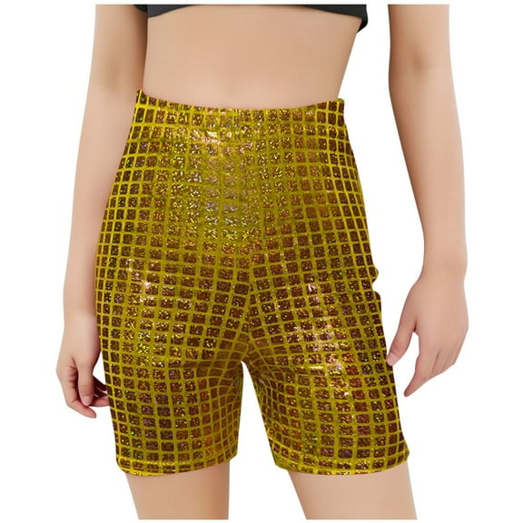 AVTOIFY Girls Shorts, Shorts for Girls, Children's Sequin Shorts Corner Shorts Performance Dance Pants Summer, Toddler Girl Clothes, Girls Summer Clothes, Gold