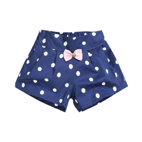 AVTOIFY Girls Shorts, Shorts for Girls, Children's Summer Small Heart-shaped Printed Casual Sports Shorts With Bow Tie For Kids, Toddler Girl Clothes, Girls Summer Clothes, Navy