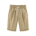 thumbnail image 1 of AVTOIFY Girls Shorts, Shorts for Girls, Children's Summer Solid Elastic Waistband Pocket Casual Sports Five Quarter Pants For Kids, Toddler Girl Clothes, Girls Summer Clothes, Khaki, 1 of 9