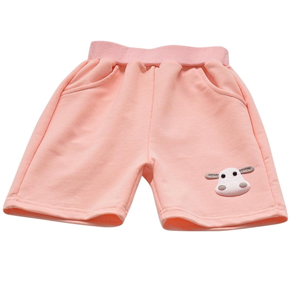 AVTOIFY Girls Shorts, Shorts for Girls, Children's Summer Sports and Leisure Pants With Elastic Waistband Cropped Pants and Mid Length Pants, Toddler Girl Clothes, Girls Summer Clothes, Pink