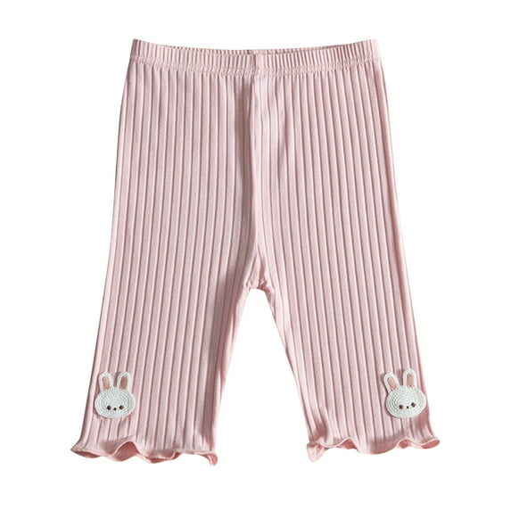 AVTOIFY Girls Shorts, Shorts for Girls, Girls' Summer Thin Leggings Cute Bunny Leggings Can Be Worn Externally Mid Length Pants, Toddler Girl Clothes, Girls Summer Clothes, Pink