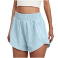 thumbnail image 1 of AVTOIFY Summer Womens Shorts Casual, Fashion Women’s High Waisted Elastic Waist Wide Shorts Pants Casual Summer Pockets Comfortable Solid Zipper Pant Blue S, 1 of 7