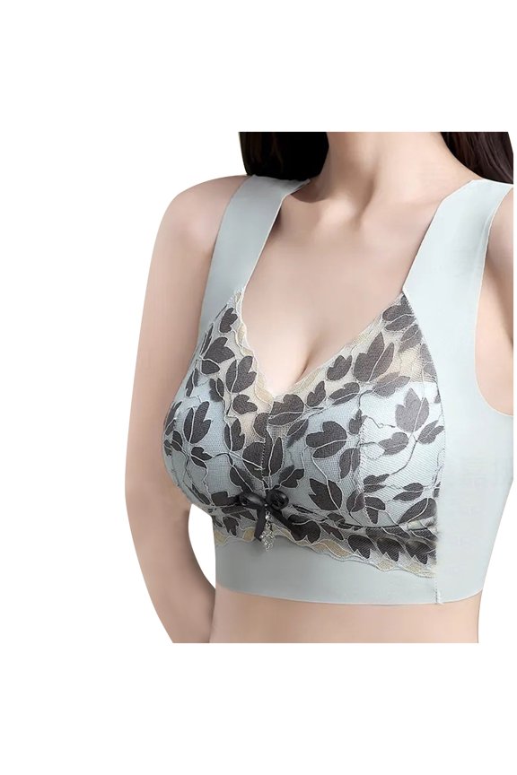 Womens Plus Size Bras, Wireless Bras for Women, Fashionable and Comfortable Women's Lace Shoulder Strap, Wrap-Around, Size Bra