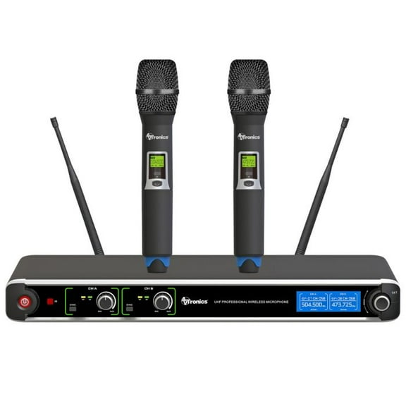 AVTronics 200 Channel 2 Handheld Mic System and Rack Mount Ears with 200 Channels, 200-Foot Range, FREE Lifetime Tech Support, and Rack Mount Ears