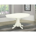 thumbnail image 1 of AVVE7-LWH-15 Ergode Dining Set - 6 Kitchen Dining Chairs in Linen Fabric Baby Blue + 18" Butterfly Leaf Oval Dining Table in Linen White, 1 of 2