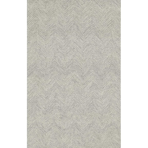 AVYAY RUGS Modern Herringbone Chevron Handcrafted Wool Area Rug, Durable Zigzag Pattern Carpet for Living Room, Bedroom & Dining Room, Grey,  8X10