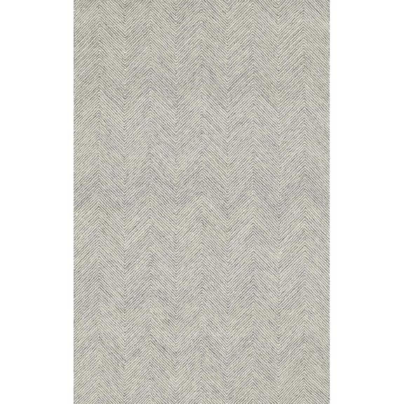 AVYAY RUGS Modern Herringbone Chevron Handcrafted Wool Area Rug, Durable Zigzag Pattern Carpet for Living Room, Bedroom & Dining Room, Grey,  8.5 x 12